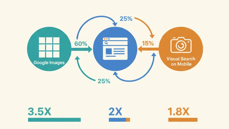 Three channels where optimized images drive organic search traffic