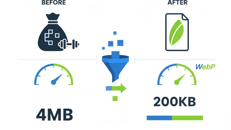 How image compression reduces file size before uploading to WordPress
